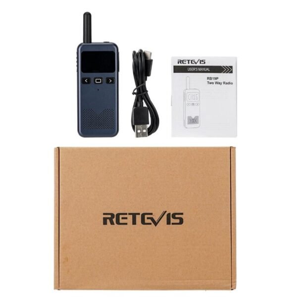 RETEVIS RB19P 2000mAh Handheld Walkie Talkie High Power Type-C Charging Radio Transceiver TX/RX 462.5625-467.7250HMZ Portable Mini Two Way Radio for Outdoor Hiking Driving Civilian