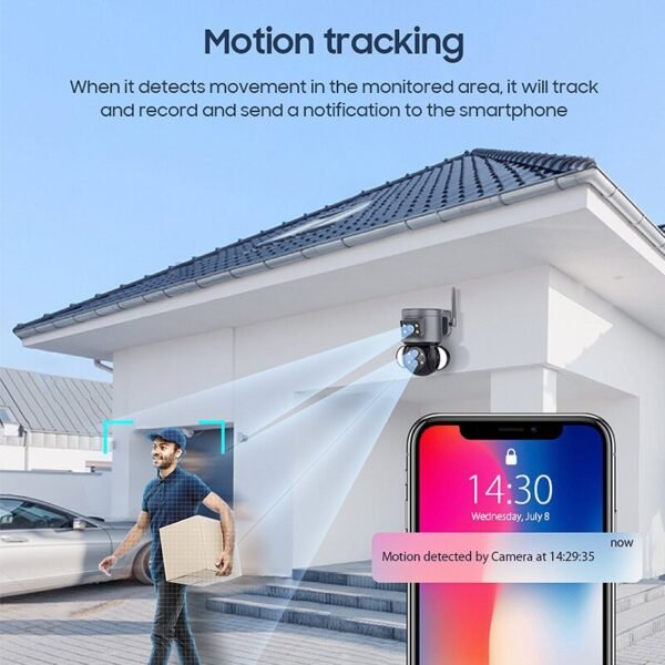 SECTEC 4G EU Version 10X Zoom Camera with Dual 4 Million Pixel Lenses Panoramic Camera Motion Tracking Two-way Audio Color Night Vision Home Surveillance Cameras